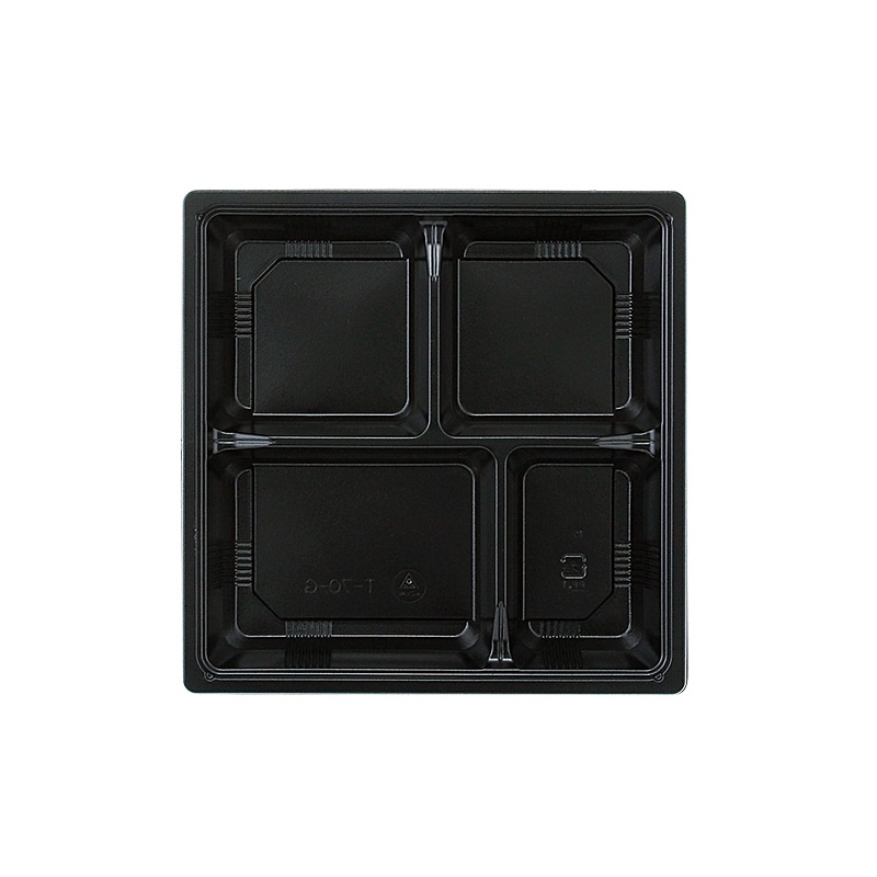 アヅミ産業 幕の内弁当容器 本体 T-70-G 黒 50枚/袋(ご注文単位16袋)【直送品】