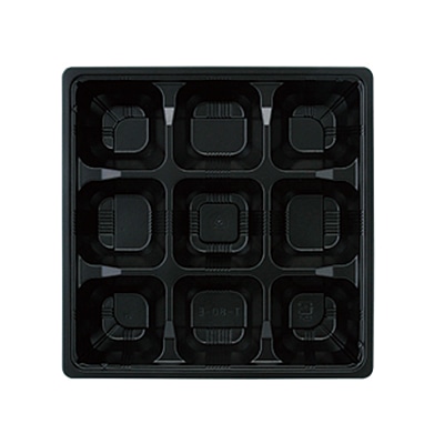 アヅミ産業 仕出し容器　中仕切　インナー T-80-E 黒 50枚/袋（ご注文単位18袋）【直送品】