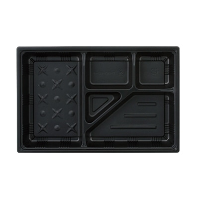 アヅミ産業 仕出し容器　中仕切　インナー T-90-60-F 黒 50枚/袋（ご注文単位12袋）【直送品】