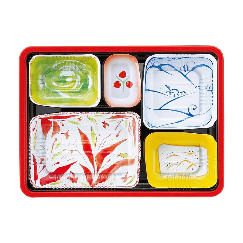 アヅミ産業弁当容器 本体 T-70-55-3 柄 50枚/1袋(ご注文単位18袋)【直送品】