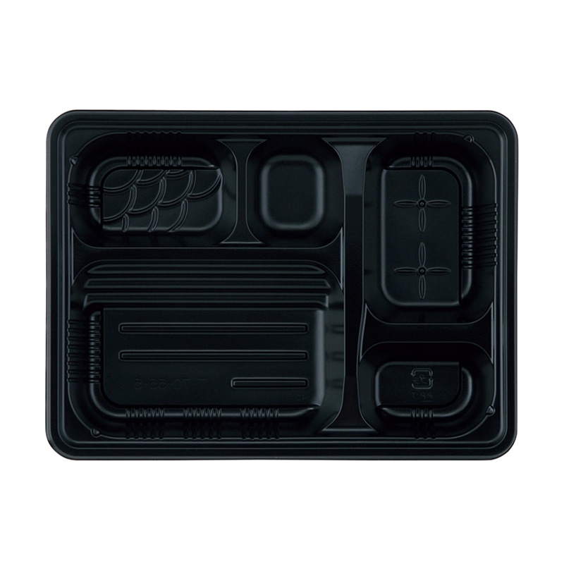 アヅミ産業弁当容器 本体 T-70-55-5 黒 50枚/1袋(ご注文単位18袋)【直送品】
