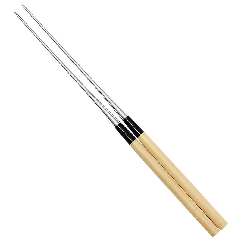 本焼ステンレス　朴柄盛箸　180mm NO.21018  1個（ご注文単位1個）【直送品】