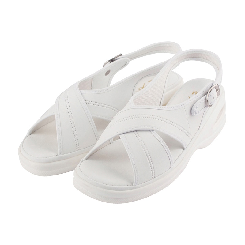 エアークロスサンダル LL 24.5-25.0cm ホワイト 1個(ご注文単位1個)【直送品】