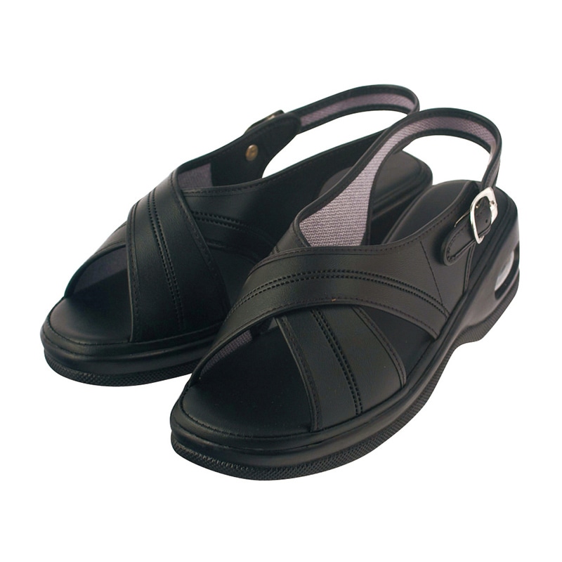 エアークロスサンダル L 23.5-24.0cm ブラック 1個(ご注文単位1個)【直送品】