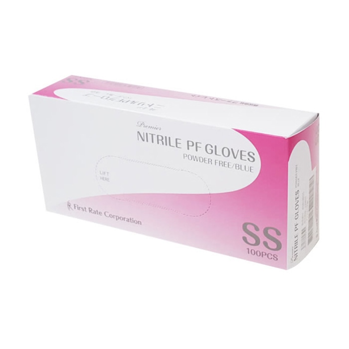 プレミアニトリルPFグローブ ブルー FR-850 SS 100枚入 10個/箱(ご注文単位1箱)【直送品】