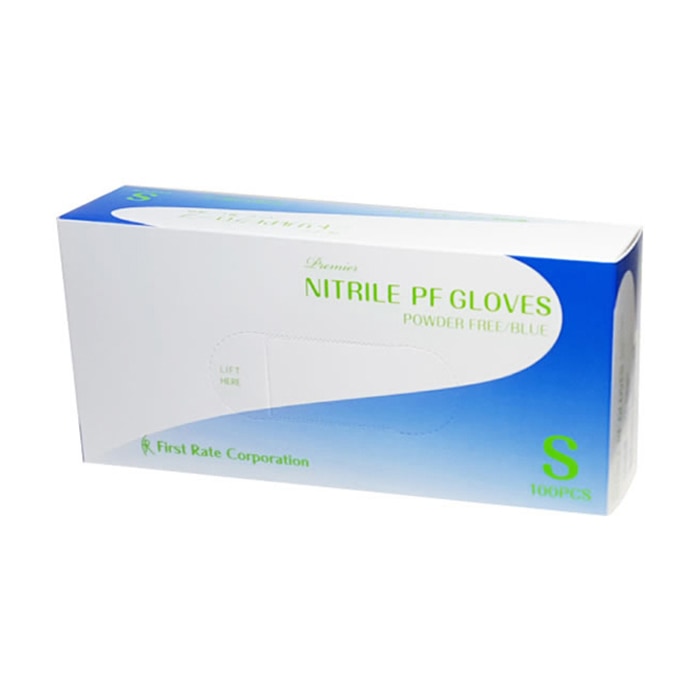 プレミアニトリルPFグローブ　ブルー FR-851　S　100枚入  10個/箱（ご注文単位1箱）【直送品】