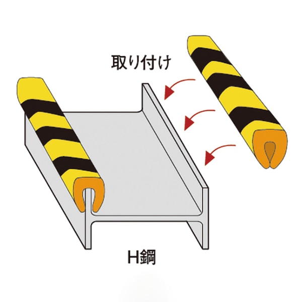 エムエフ販売 H鋼養生材 トラ柄 S01-002 1本（ご注文単位50本）【直送品】