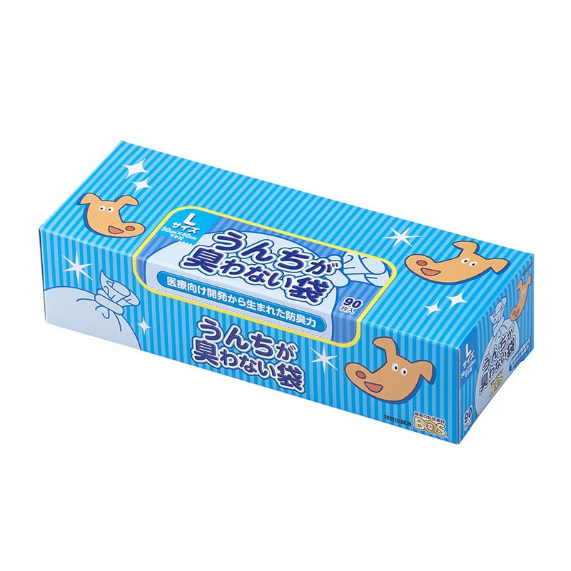 クリロン化成 うんちが臭わない袋　BOS ペット用箱型　L　90枚入  1箱（ご注文単位20箱）【直送品】