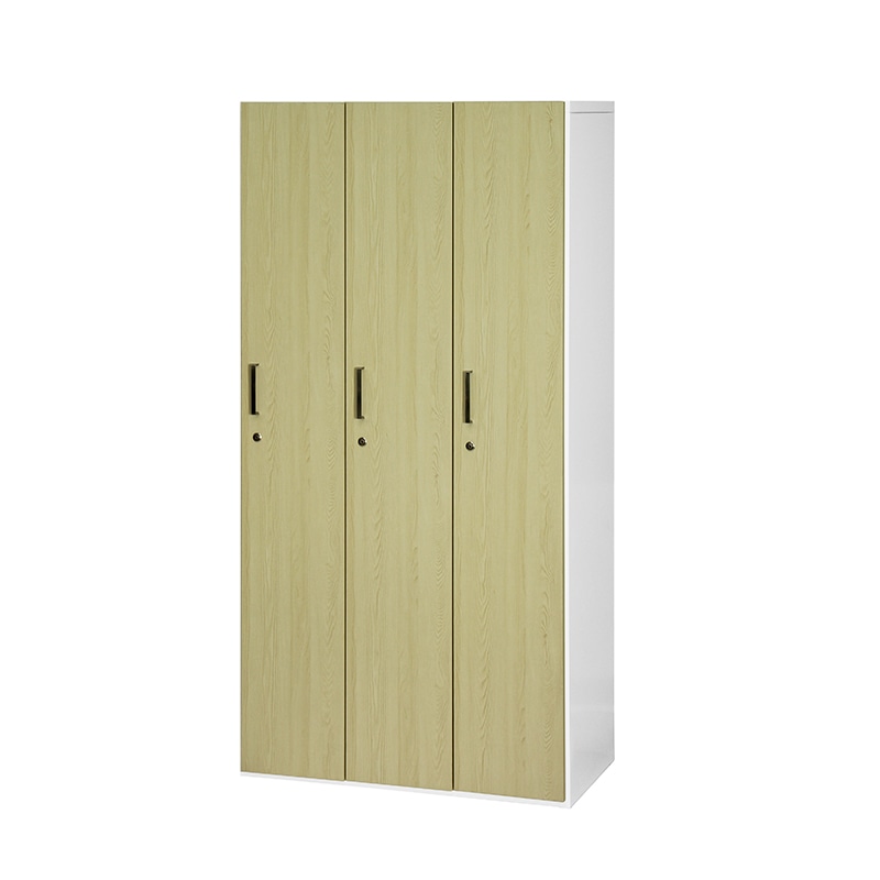 木扉スチールロッカー 3人用 オーク 1台(ご注文単位1台)【直送品】