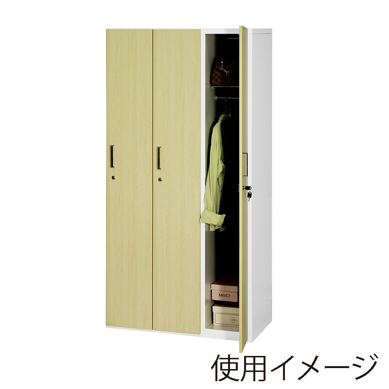 木扉スチールロッカー 3人用 オーク 1台（ご注文単位1台）【直送品】