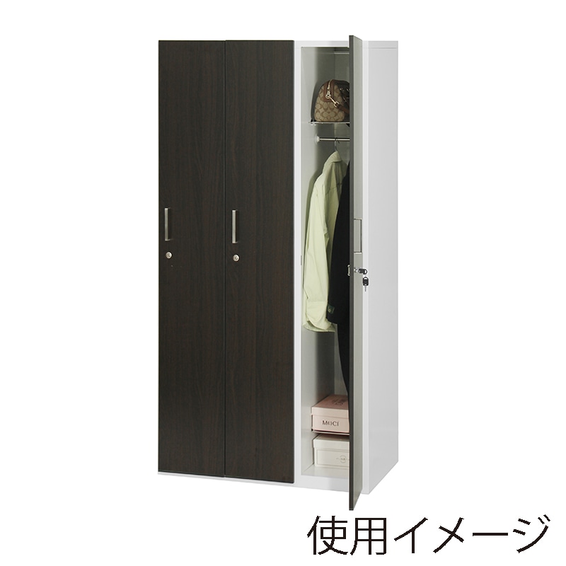 木扉スチールロッカー 3人用 ダーク 1台（ご注文単位1台）【直送品】