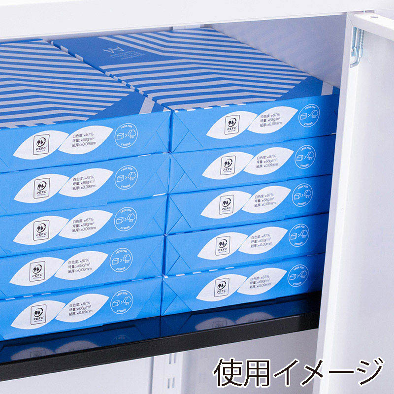 扉付き木目調スチール書庫 両開き5段 オーク 1台(ご注文単位1台)【直送品】