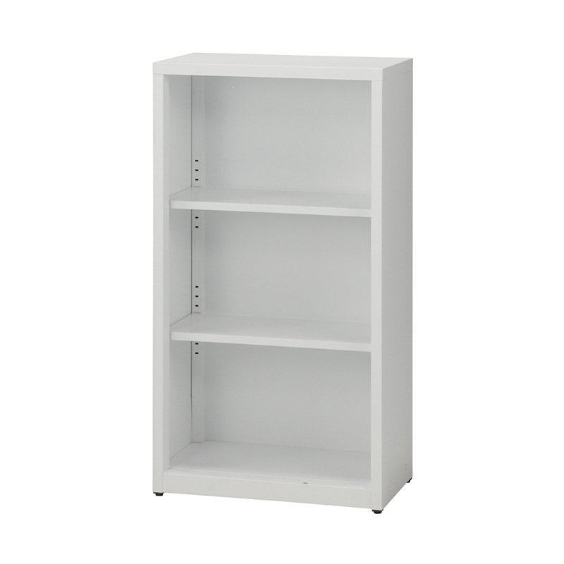 オープン型スチール書庫 スリム3段 ホワイト 1台(ご注文単位1台)【直送品】