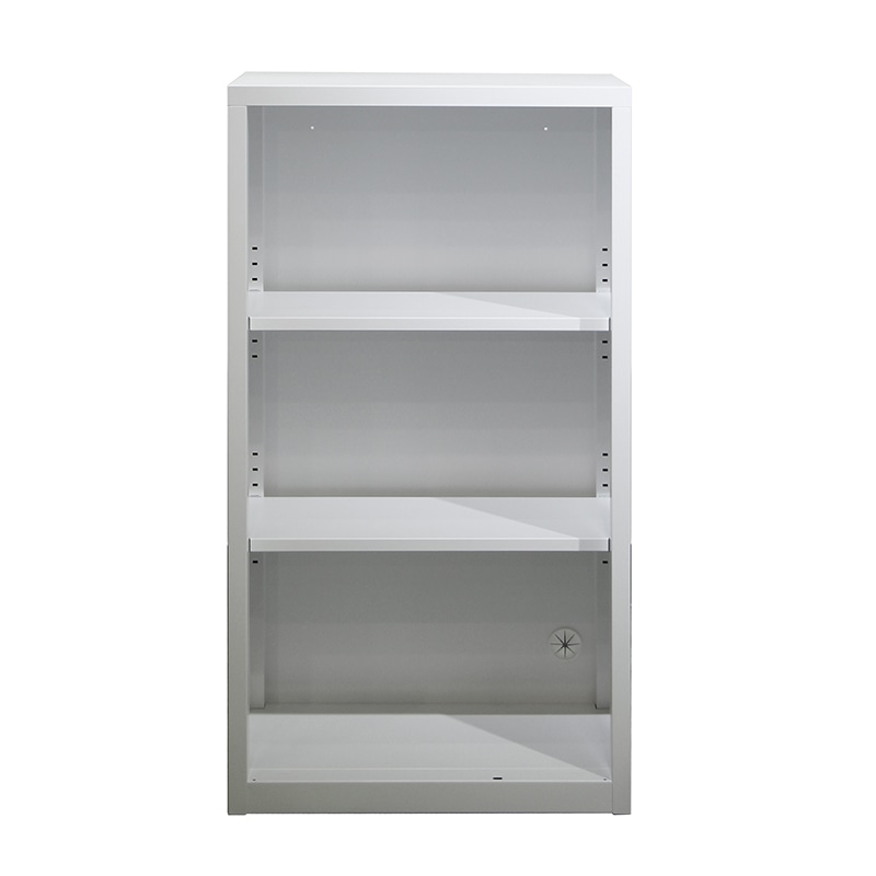 オープン型スチール書庫 スリム3段 ホワイト 1台（ご注文単位1台）【直送品】