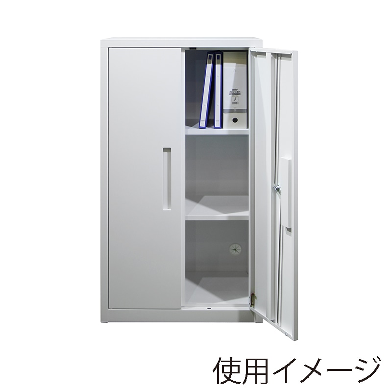 扉付きスチール書庫 スリム両開き3段 1台(ご注文単位1台)【直送品】