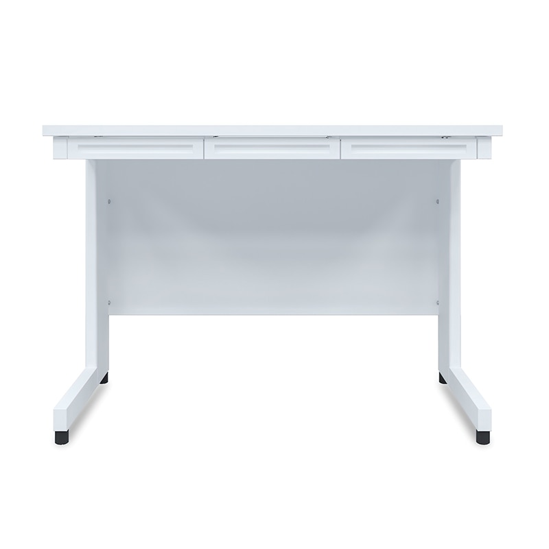 スチール製パソコンデスク 100cm ホワイト天板×ホワイト本体 1台(ご注文単位1台)【直送品】