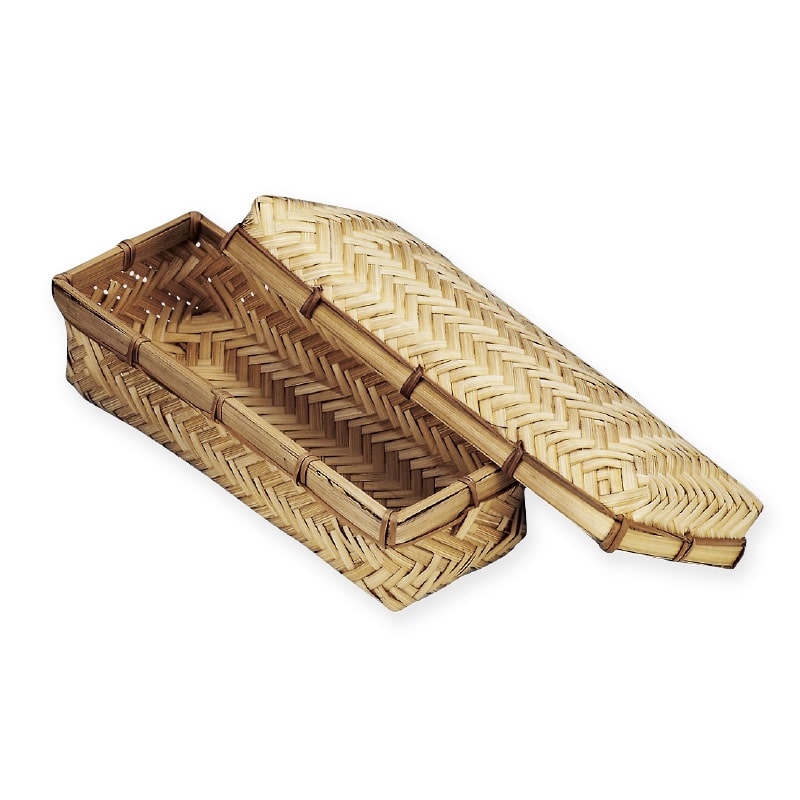 神堂 竹カゴ　スス竹アジロBOX 細  1個（ご注文単位10個）【直送品】