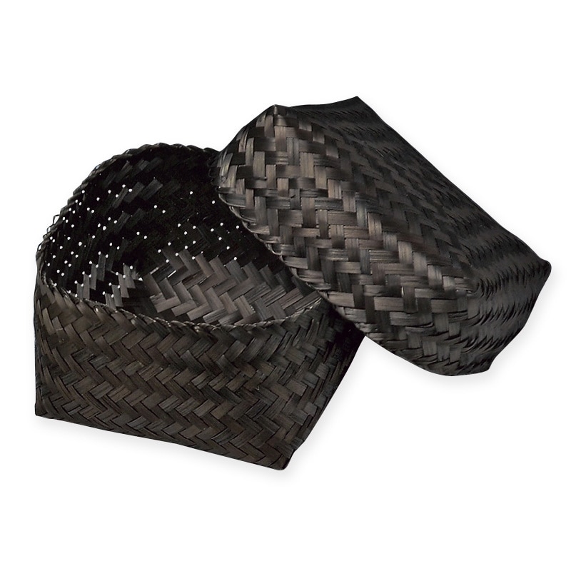 神堂 竹カゴ　アジロキューブ L ブラック 1個（ご注文単位1個）【直送品】