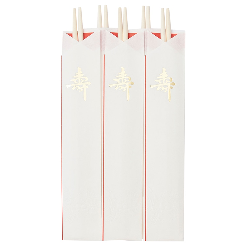 神堂 割りばし 祝箸  17852　白　寿 5パック/セット（ご注文単位1セット）【直送品】
