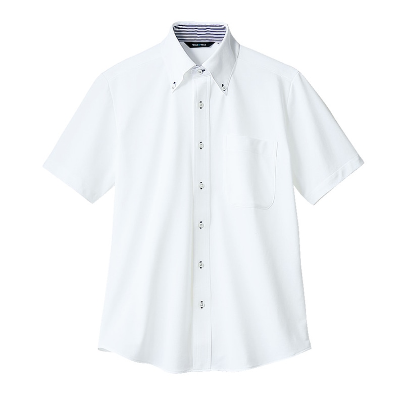 住商モンブラン(株) ZK2712-2CB_S ニットシャツ 男女兼用半袖 S 白 1枚(ご注文単位1枚)【直送品】