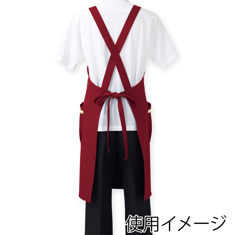 住商モンブラン(株) 5-805_F エプロン 男女兼用 フリーサイズ ベージュ/ブラウン 1枚(ご注文単位1枚)【直送品】