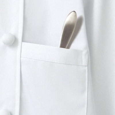 住商モンブラン(株) 6-913_LL コックコート 男女兼用長袖 LL 白/黒 1枚(ご注文単位1枚)【直送品】