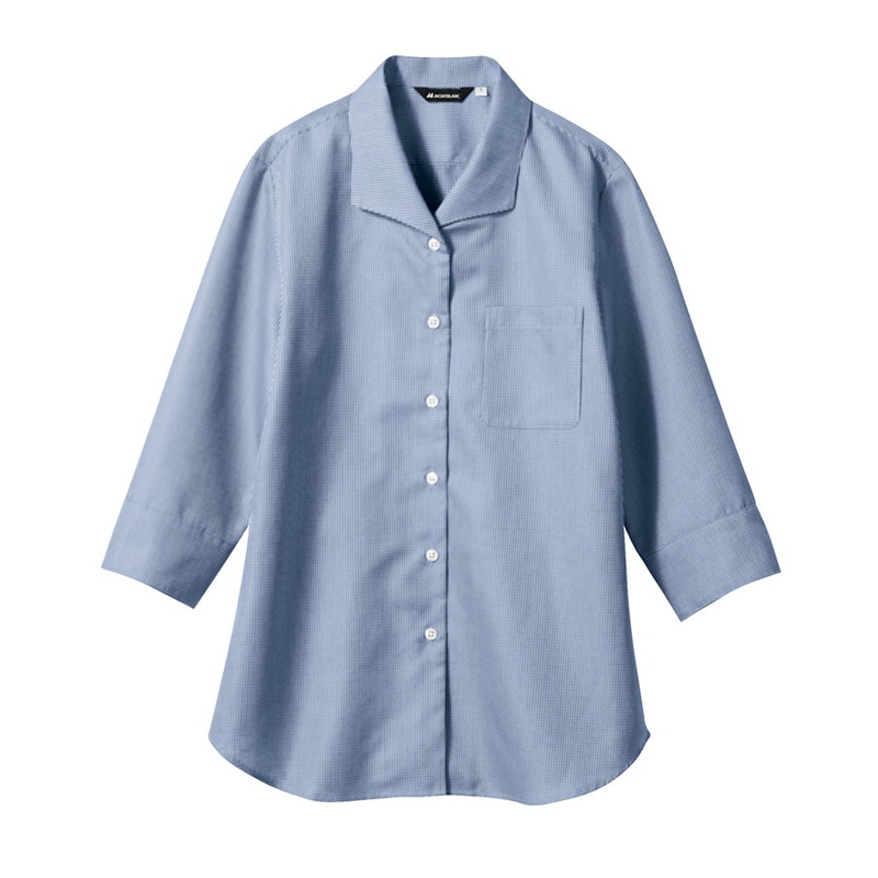 住商モンブラン(株) WC2221-4_15 ブラウス レディス7分袖　15 ブルーチェック 1枚（ご注文単位1枚）【直送品】