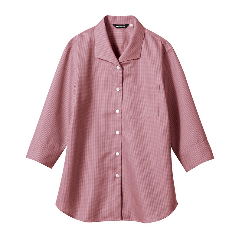 住商モンブラン(株) WC2221-5_9 ブラウス レディス7分袖　9 ワインチェック 1枚（ご注文単位1枚）【直送品】