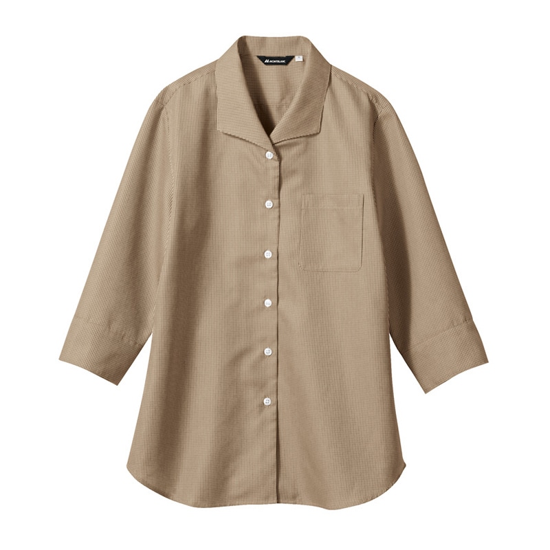 住商モンブラン(株) WC2221-7_13 ブラウス レディス7分袖　13 ブラウンチェック 1枚（ご注文単位1枚）【直送品】