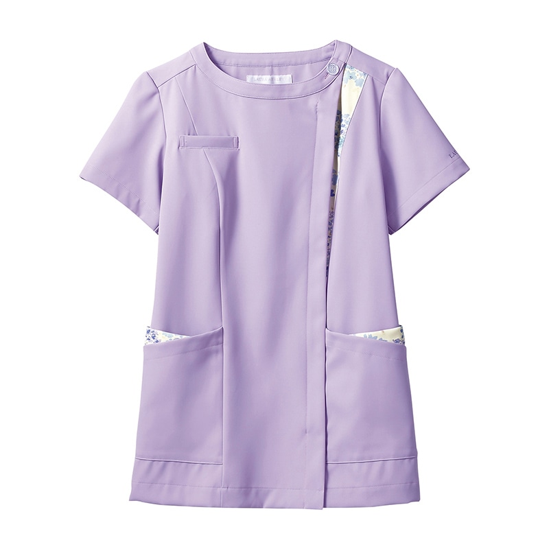 ナースジャケット　半袖　LW601-83 ラベンダー×アメリブルー　3L  1個（ご注文単位1個）【直送品】