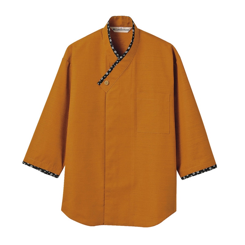 住商モンブラン(株) MC6979_L シャツ 男女兼用7分袖　L オレンジ／黒 1枚（ご注文単位1枚）【直送品】