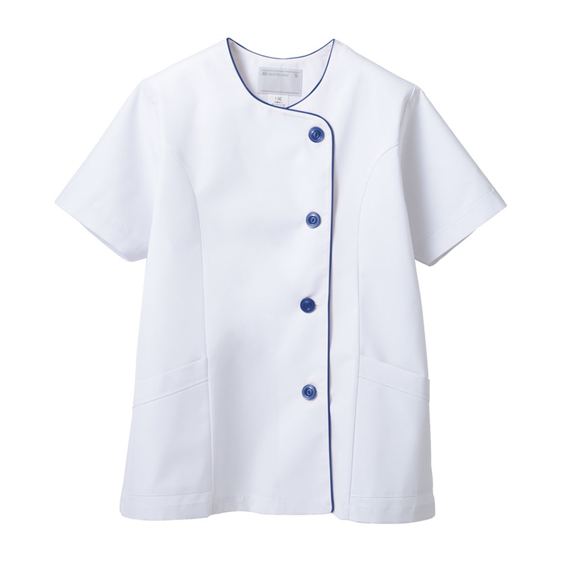 住商モンブラン(株) 1-044_S 調理衣 レディス半袖　S 白／紺 1枚（ご注文単位1枚）【直送品】