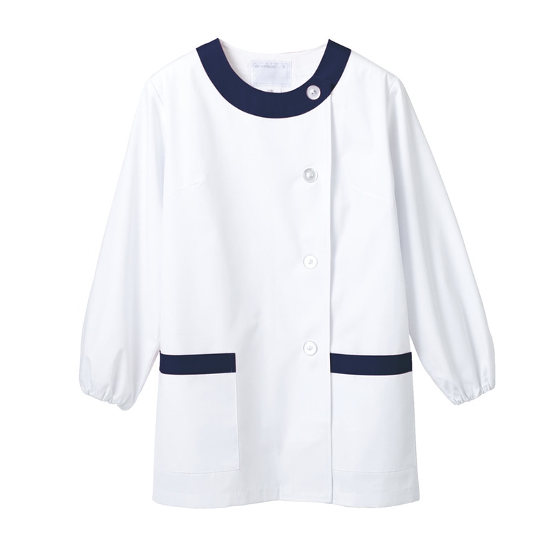 住商モンブラン(株) 1-091_M 調理衣 レディス長袖　M 白／紺 1枚（ご注文単位1枚）【直送品】