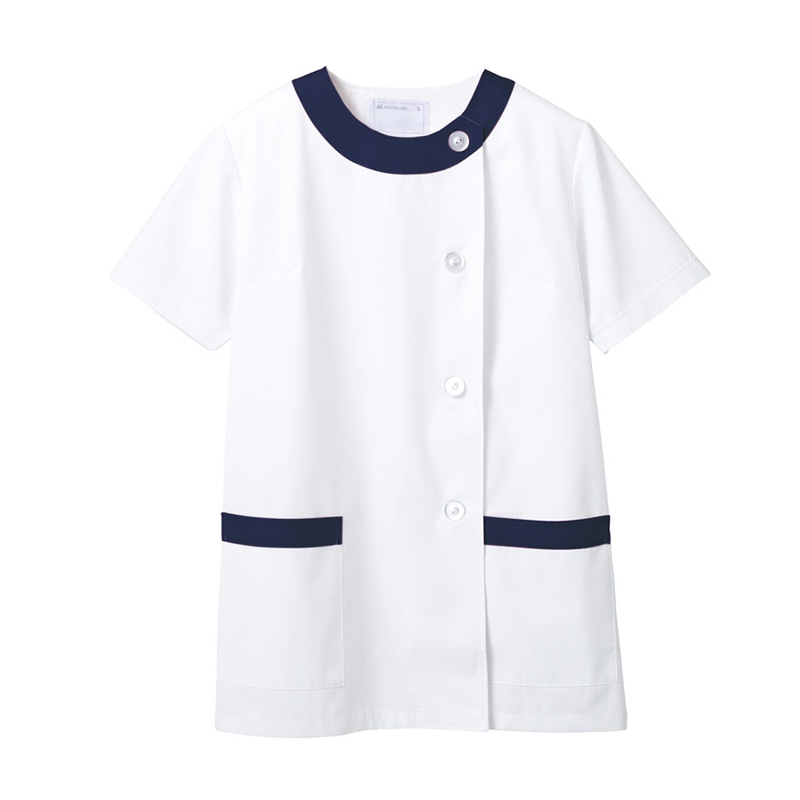 住商モンブラン(株) 1-092_M 調理衣 レディス半袖　M 白／紺 1枚（ご注文単位1枚）【直送品】
