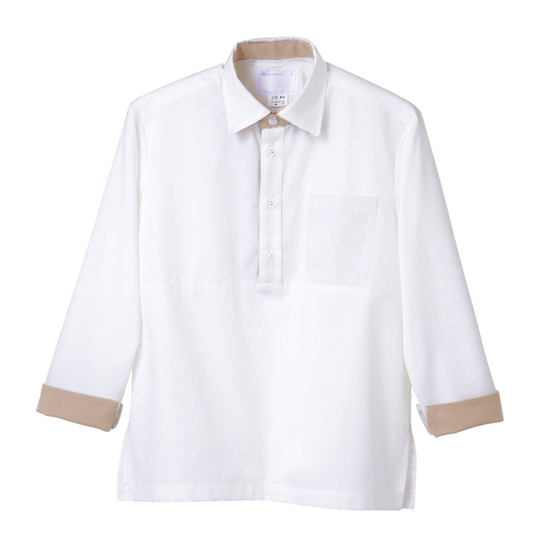 住商モンブラン(株) 2-321_LL プルオーバー 男女兼用長袖 LL 白/レンガ 1枚(ご注文単位1枚)【直送品】