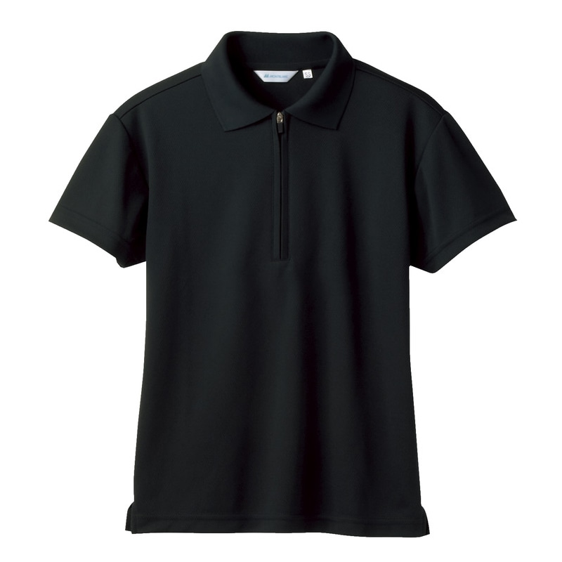 住商モンブラン(株) 2-572_S ポロシャツ 男女兼用半袖ネット付　S 黒 1枚（ご注文単位1枚）【直送品】