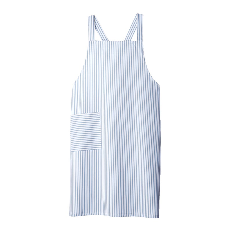 住商モンブラン(株) 5-221_F エプロン 男女兼用 フリーサイズ ブルーストライプ 1枚(ご注文単位1枚)【直送品】
