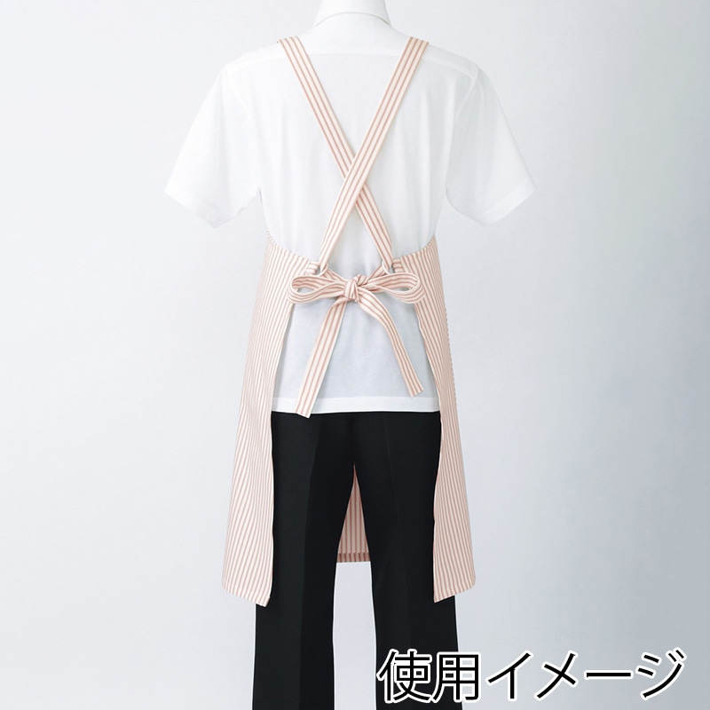 住商モンブラン(株) 5-221_F エプロン 男女兼用 フリーサイズ ブルーストライプ 1枚(ご注文単位1枚)【直送品】