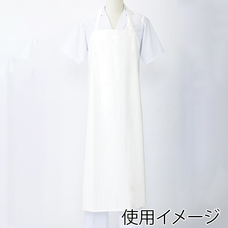住商モンブラン(株) 5-451_F 防水エプロン 男女兼用 フリーサイズ 白 1枚(ご注文単位1枚)【直送品】