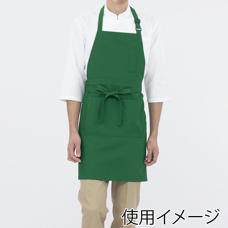 住商モンブラン(株) 5-638_F エプロン 男女兼用 フリーサイズ オリーブ 1枚(ご注文単位1枚)【直送品】