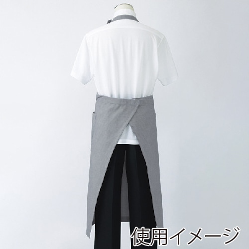 住商モンブラン(株) 5-701_F エプロン 男女兼用 フリーサイズ 濃紺 千鳥格子 1枚(ご注文単位1枚)【直送品】