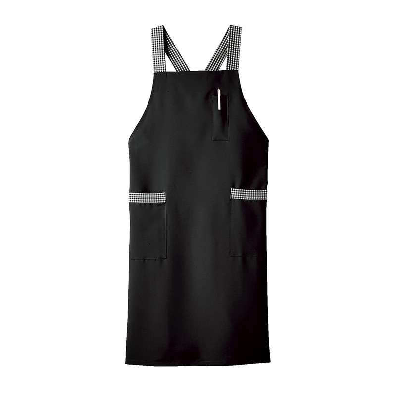 住商モンブラン(株) 5-721_F エプロン 男女兼用 フリーサイズ 黒 1枚(ご注文単位1枚)【直送品】