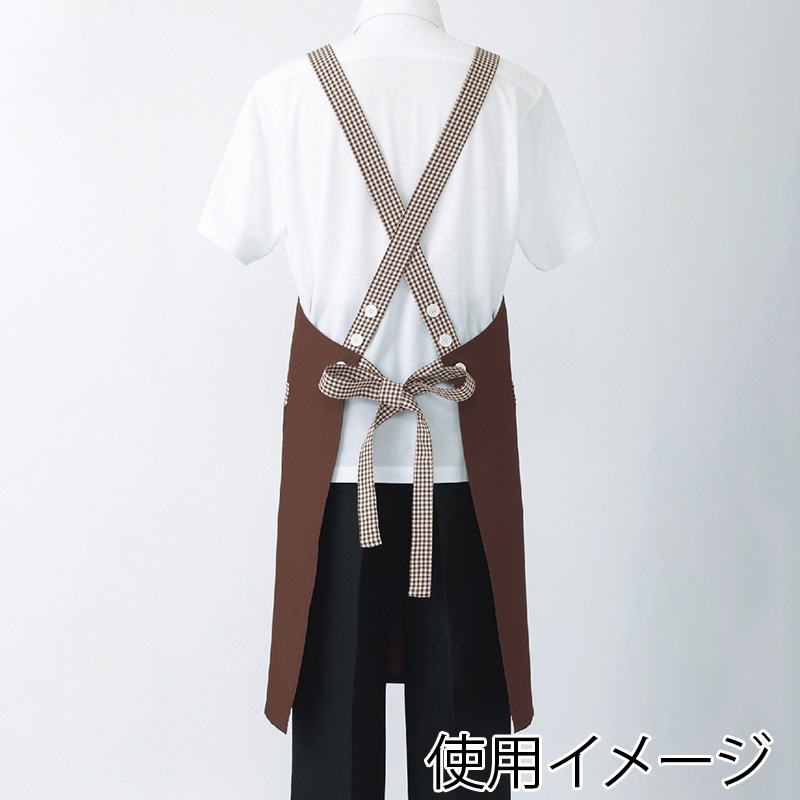 住商モンブラン(株) 5-722_F エプロン 男女兼用 フリーサイズ 茶 1枚(ご注文単位1枚)【直送品】