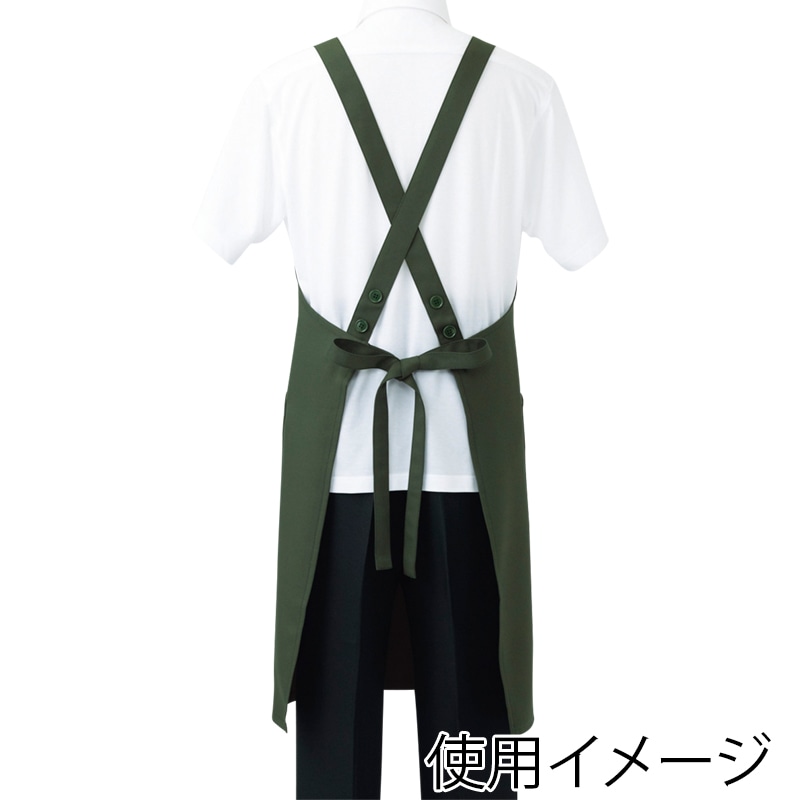 住商モンブラン(株) 5-752_F エプロン 男女兼用 フリーサイズ ボトルグリーン 1枚(ご注文単位1枚)【直送品】