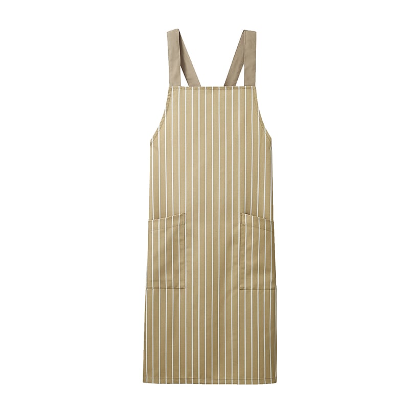 住商モンブラン(株) 5-852_F エプロン 男女兼用 フリーサイズ ベージュストライプ/ベージュ 1枚(ご注文単位1枚)【直送品】