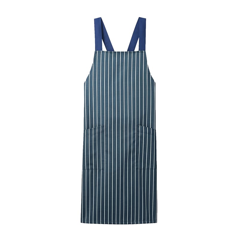 住商モンブラン(株) 5-853_F エプロン 男女兼用 フリーサイズ ブルーストライプ/ネイビー 1枚(ご注文単位1枚)【直送品】