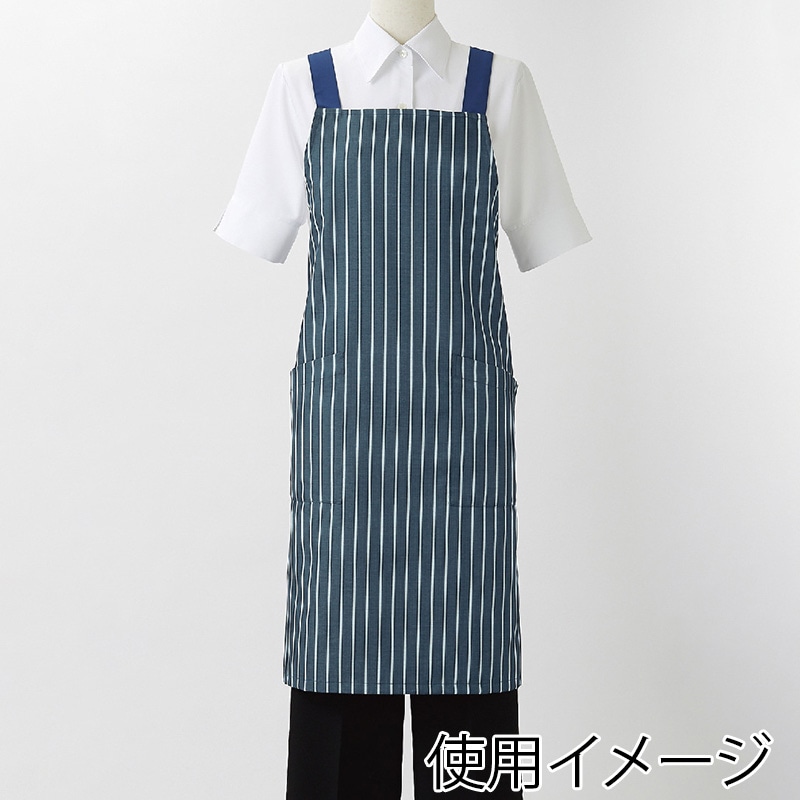 住商モンブラン(株) 5-854_F エプロン 男女兼用 フリーサイズ レッドストライプ/レンガ 1枚(ご注文単位1枚)【直送品】