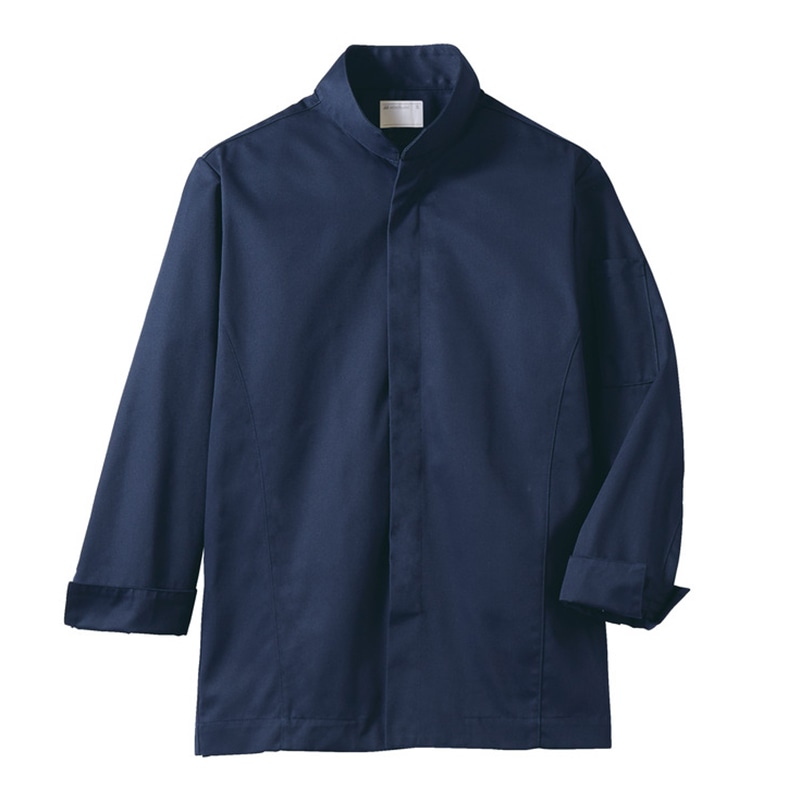 住商モンブラン(株) 6-1037_L コックコート 男女兼用長袖 L ネイビー 1枚(ご注文単位1枚)【直送品】