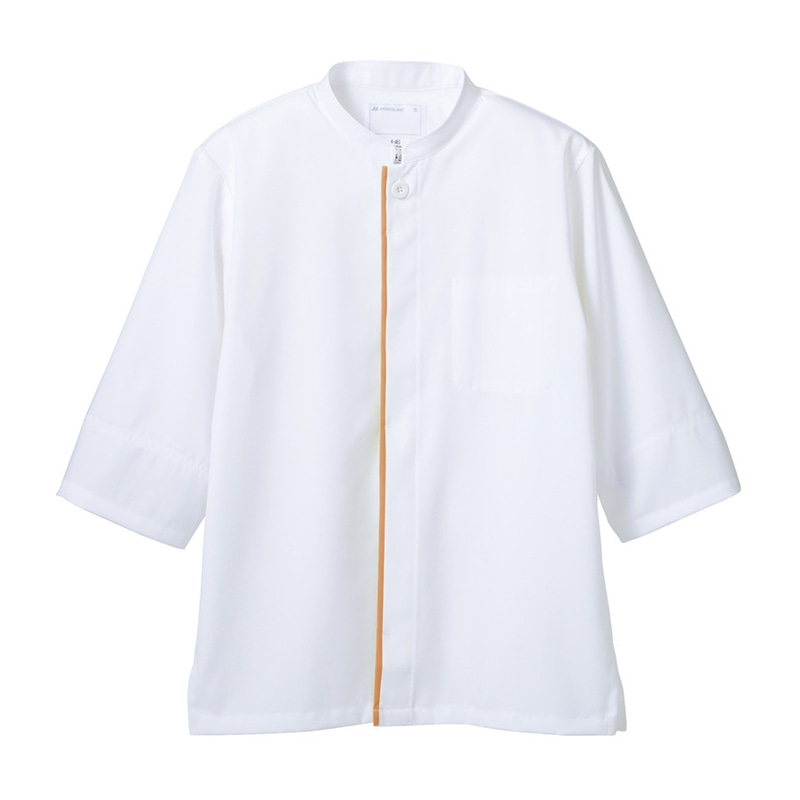 住商モンブラン(株) 6-465_S 調理コート 男女兼用7分袖 S 白/オレンジ 1枚(ご注文単位1枚)【直送品】