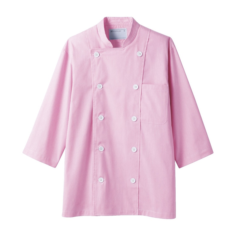 住商モンブラン(株) 6-573_S コックジャケット 男女兼用7分袖 S ピンク 1枚(ご注文単位1枚)【直送品】